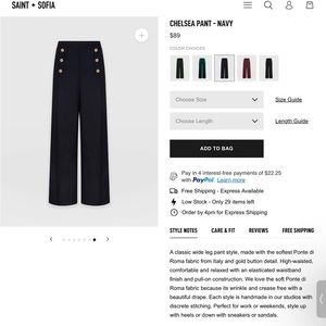 Saint and Sophia Wide Leg Chelsea Pant